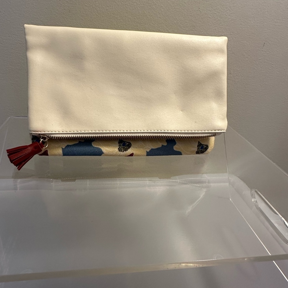 Rachel Pally REVERSIBLE Leather & Canvas Clutch
